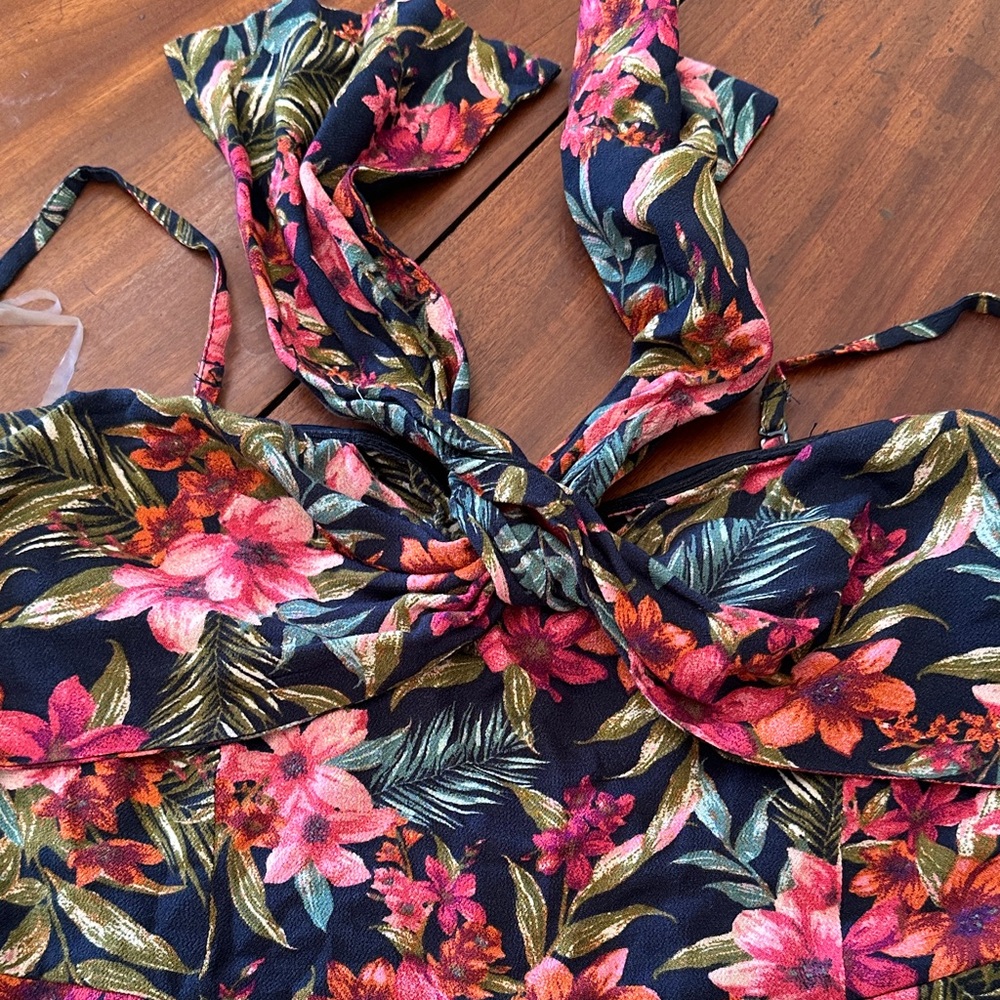 American Eagle Outfitters Floral Jumpsuit - Black and Pink - Picture 10 of 13